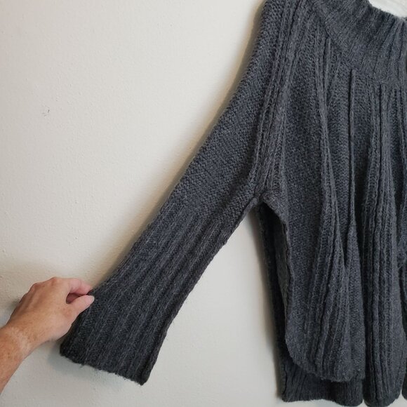 Free People Zip Split pullover sweater in gray - Picture 6 of 9